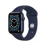 Apple Watch Series 6 GPS, 44mm Blue Aluminum Case with Deep Navy Sport Band, M00J3 GPS, Blue