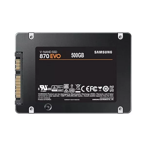 2.5" SSD  500GB  Samsung SSD 870 EVO, SATAIII, Sequential Reads: 560 MB/s, Sequential Writes: 530 MB/s, Max Random 4k: Read: 98,000 IOPS / Write: 88,0