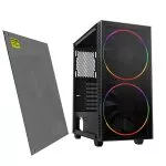 Case ATX GAMEMAX Black Hole, w/o PSU, 2x200mm ARGB fans, PWM hub,Transparent panel, USB3.0, Black