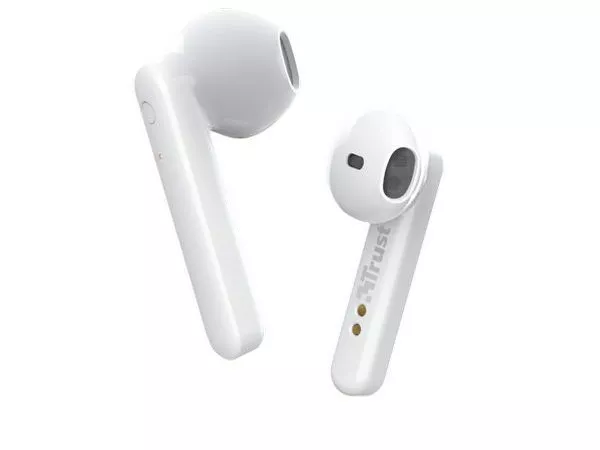 Trust Primo Touch Bluetooth Wireless TWS Earphones - White, Up to 4 hours of playtime, Manage all important functions (next/previous/pause/play/voice