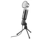 Trust Madell Desk Microphone for PC and laptop, High performance, vintage-style desktop microphone on tripod stand, 2.5m cable with 3.5mm plug