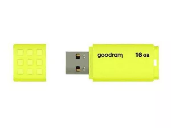 16GB USB2.0  Goodram UME2 Yellow, Plastic, Anti-slip design (Read 20 MByte/s, Write 5 MByte/s)