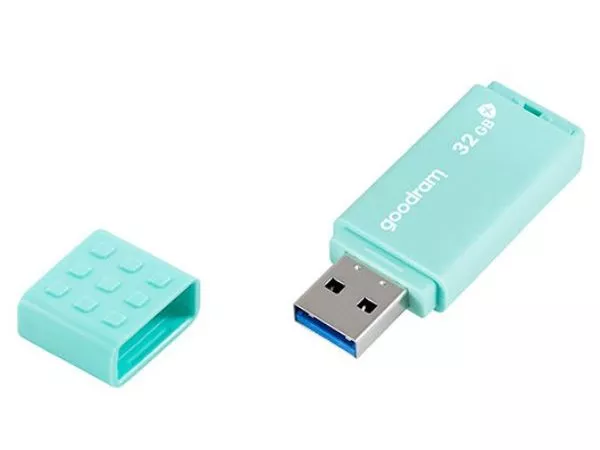 16GB USB3.0  Goodram UME3 Care Green, Plastic, Antibacterial Laboratory Certified, Anti-slip design (Read 60 MByte/s, Write 20 MByte/s)