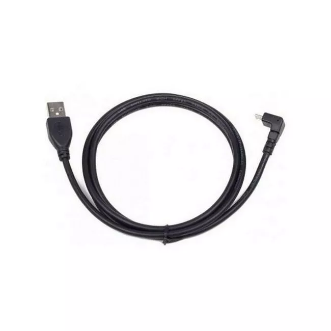 Cable Micro USB2.0, Micro B - AM, 1.8 m, Gembird, 90 degree bent connector, CCP-mUSB2-AMBM90-6