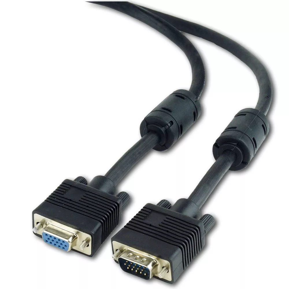 Cable VGA Premium Extension 3.0m, HD15M/HD15F Black, Gembird, w/2*ferrite core, CC-PPVGAX-10-B