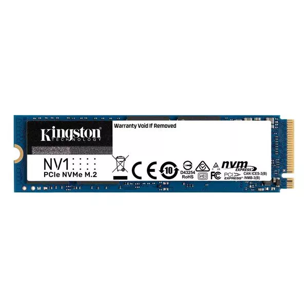 M.2 NVMe SSD  250GB Kingston NV1, Interface: PCIe3.0 x4 / NVMe1.3, M2 Type 2280 form factor, Sequential Reads 2100 MB/s, Sequential Writes 1100 MB/s,