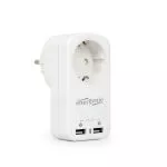 Universal USB charger, Out:5V / 2.1A, CEE 7/4, In: Schuko CEE 7/4, White, EG-ACU2-01-W