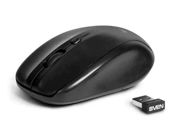 Mouse Wireless SVEN RX-305, Laser, Black, USB, weight 85g