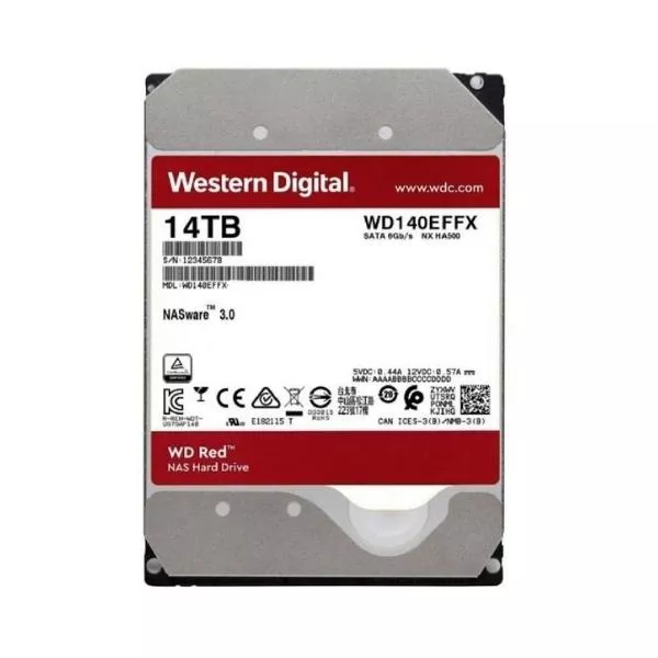 3.5" HDD 14.0TB-SATA-512MB Western Digital  "Red NAS (WD140EFFX)"