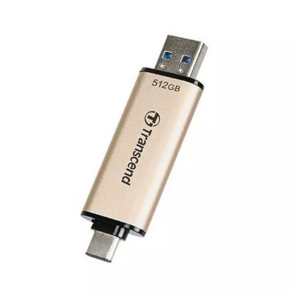 512GB USB3.1/Type-C Flash Drive  Transcend "JetFlash 930C", Gold, Classic Cap, OTG (R/W:420/400MB/s)