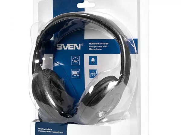 Headset SVEN AP-675MV with Microphone, Black, 2 x 3,5mm jack (3 pin)