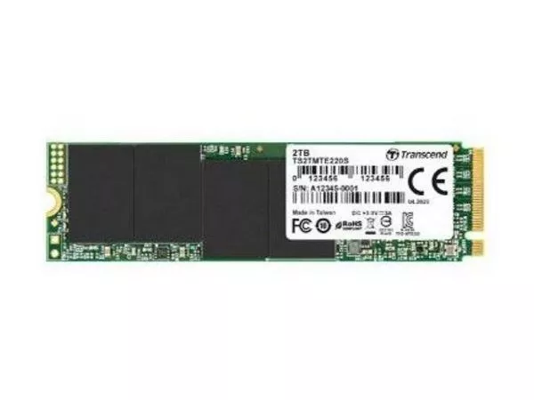 M.2 NVMe SSD 2.0TB  Transcend 220S [PCIe 3.0 x4, R/W:3500/2700MB/s, 340/310K IOPS, SM2262, 3DTLC]