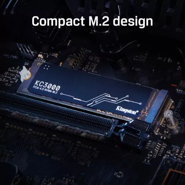 M.2 NVMe SSD 1.0TB Kingston KC3000, w/HeatSpreader, PCIe4.0 x4 / NVMe, M2 Type 2280 form factor, Sequential Reads 7000 MB/s, Sequential Writes 6000 MB