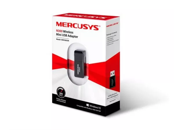 USB2.0 Mini Wireless LAN Adapter MERCUSYS "MW300UM", 300Mbps