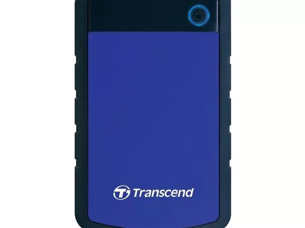1.0TB (USB3.0) 2.5" Transcend "StoreJet 25H3B", Rubber Grey/Blue, Anti-Shock, One Touch Backup