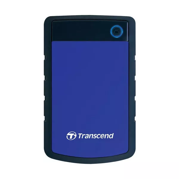 2.0TB (USB3.0) 2.5" Transcend "StoreJet 25H3B", Rubber Grey/Blue, Anti-Shock, One Touch Backup