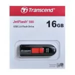 16GB USB2.0 Flash Drive Transcend "JetFlash  590", Black, Slider (R/W:18/6MB/s)