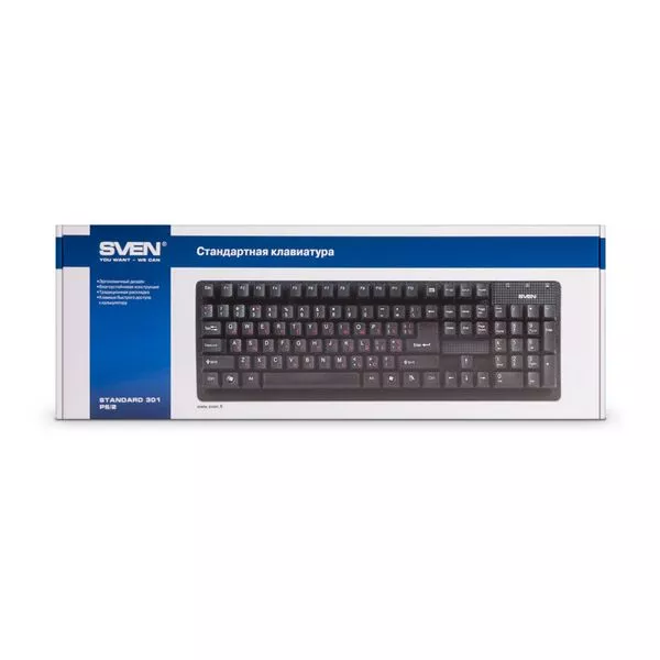 Keyboard SVEN Standard 301 Black USB+PS/2