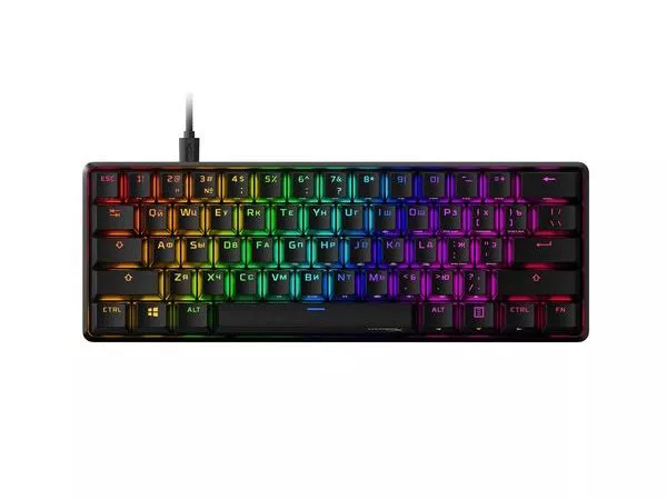 HYPERX HyperX Alloy Origins 60 RGB Mechanical Gaming Keyboard (RU), Mechanical keys (HyperX Red key switch) Backlight (RGB), Petite 60% form factor, U