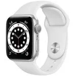Apple Watch Series 6 GPS, 40mm Silver Aluminum Case with White Sport Band, MG283 GPS, Silver
