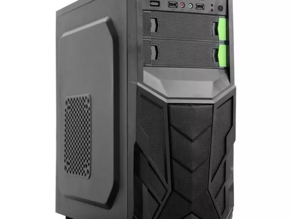 HPC B-25  ATX Case, (550W, 24 pin, 1x 8pin(4+4), 1x 6pin, 2x IDE, 3x SATA, 12cm red fan), 1xUSB3.0, 2xUSB2.0 / HD Audio, Black + Green decoration