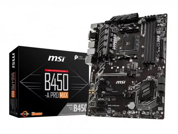 MSI B450M-A PRO MAX, Socket AM4, AMD B450, Dual 2xDDR4-4133, APU AMD graphics, DVI, HDMI, 1xPCIe X16, 4xSATA3, RAID, 1xM.2 slot, 1xPCIe X1, ALC892 7.1