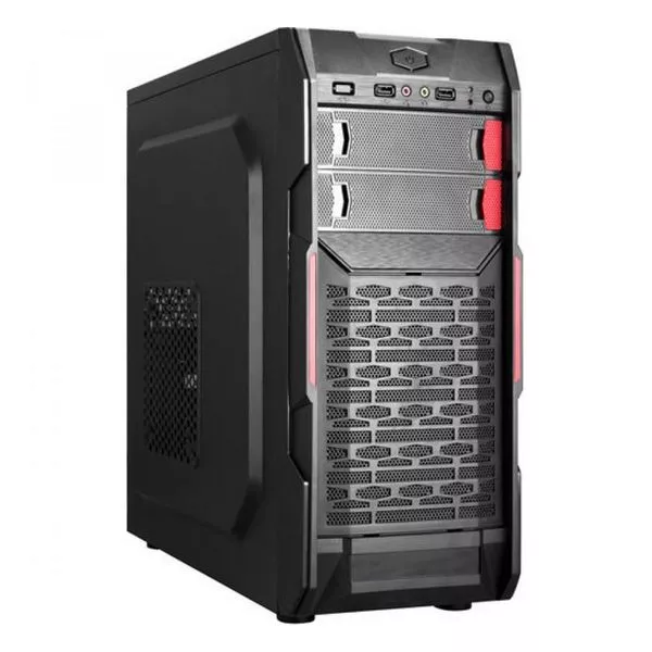 HPC B-09  ATX Case, (550W, 24 pin, 1x 8pin(4+4), 1x 6pin, 2x IDE, 3x SATA, 12cm red fan), 1xUSB3.0, 2xUSB2.0 / HD Audio, Black + Red decoration