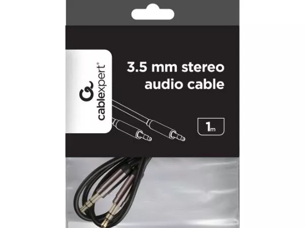 Cable 3.5mm jack - 3.5mm jack, 1.0m, Cablexpert, Gold connectors, CCAP-444-1M