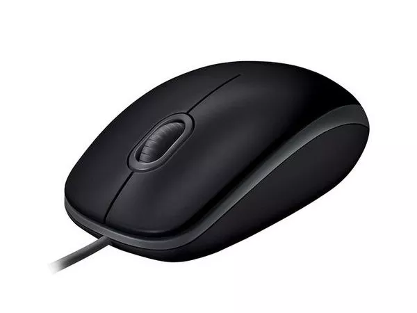 Logitech B110 Silent Optical Mouse, 1000 dpi, Black, Silent Clicks and Scroll, Full-size, USB