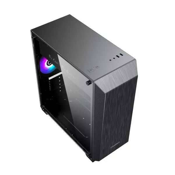 Case ATX GAMEMAX Nova N5, w/o PSU, 1x120mm, FRGB LED fan, ARGB LED strip, TG, USB 3.1, Black