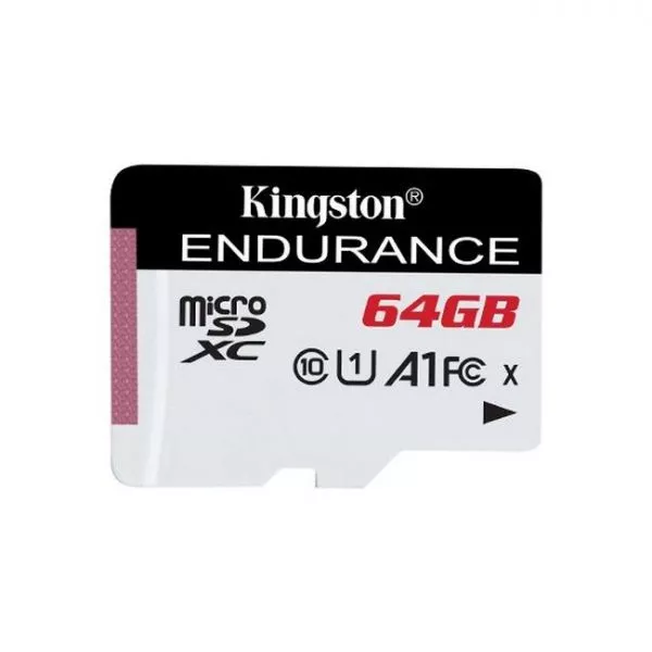 64GB microSD Class10 A1 UHS-I FC + SD adapter  Kingston High Endurance, 600x, Up to: 95MB/s, High p