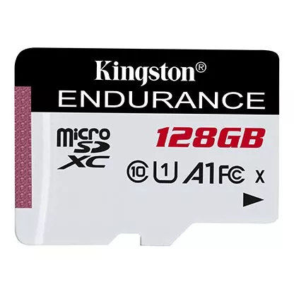 128GB microSD Class10 A1 UHS-I FC + SD adapter  Kingston High Endurance, 600x, Up to: 95MB/s, High p