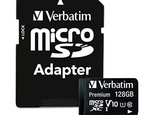 128GB microSD Class10 A1 UHS-I + SD adapter  Verbatim Premium microSDXC, 600x, Up to: 90MB/s