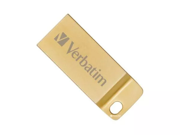16GB USB3.0  Verbatim Metal Executive, Gold, Metal casing, Compact and lightweight, Metal ring included (Read up to 80 MByte/s, Write up to 25 MByte/s