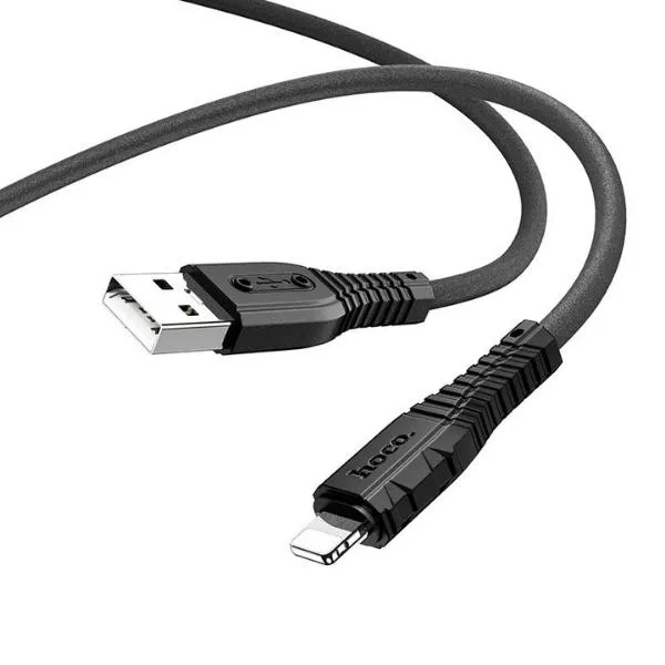 HOCO X67 Nano silicone charging data cable for iP, black