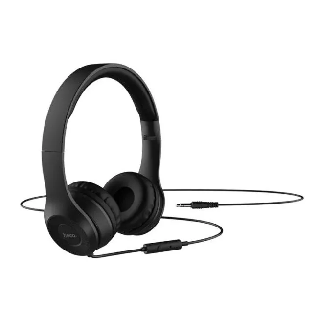 Hoco W21 Graceful charm wire control headphones, Black