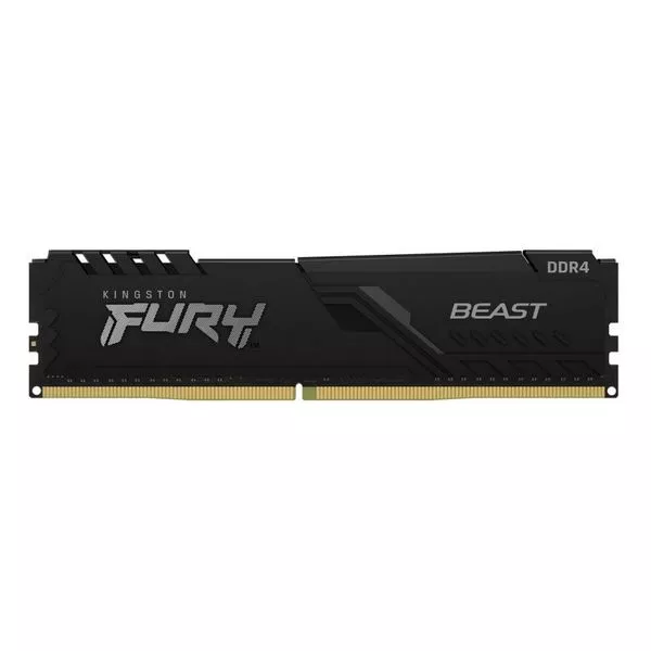 16GB DDR4-3733  Kingston FURY® Beast DDR4, PC29800, CL19, 1Gx8, 1.35V, Auto-overclocking, Asymmetric BLACK low-profile heat spreader, Intel XMP Ready
