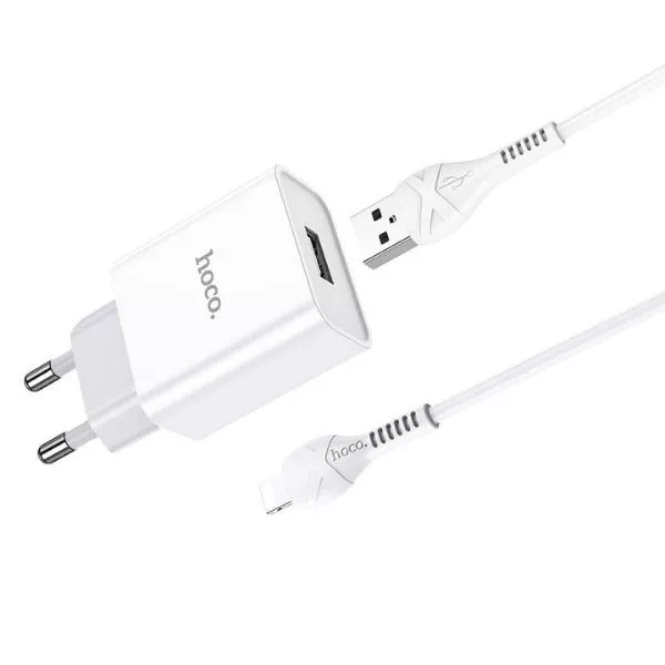 HOCO C81A Asombroso single port charger set (iPhone)(EU) white