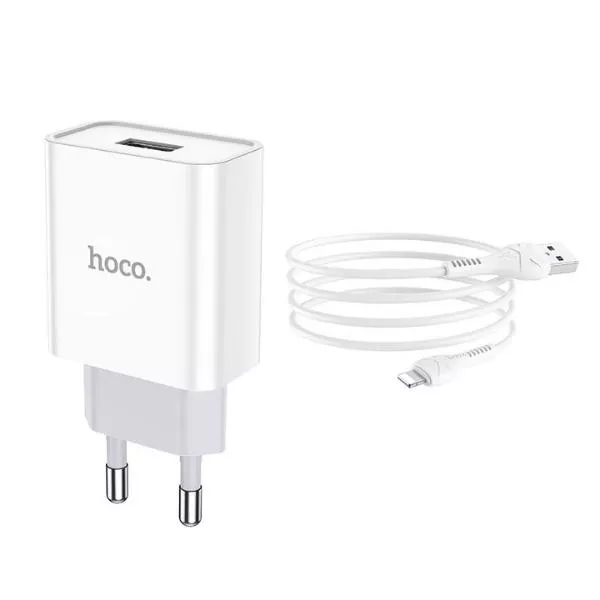 HOCO C81A Asombroso single port charger set (iPhone)(EU) white