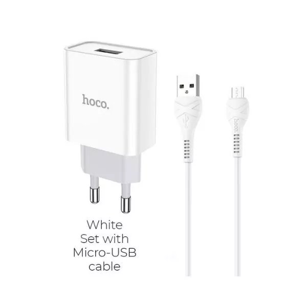 HOCO C81A Asombroso single port charger set (Micro)(EU) white