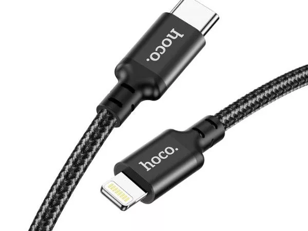 HOCO X14 Double speed PD charging data cable for iPhone 1M black