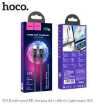 HOCO X14 Double speed PD charging data cable for iPhone 1M black