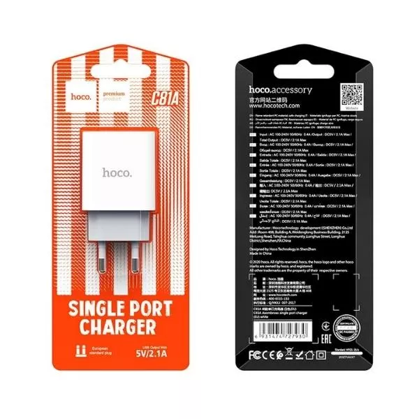 HOCO C81A Asombroso single port charger (EU) white