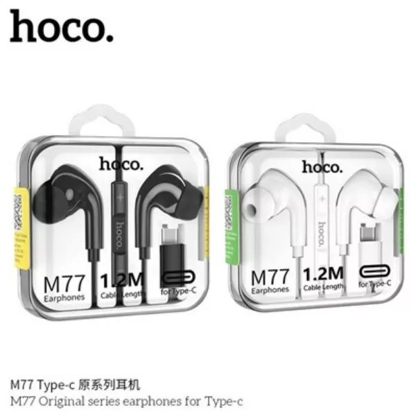 HOCO M77 Original series earphones for Type-C display set black