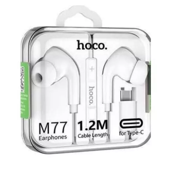 HOCO M77 Original series earphones for Type-C display set white