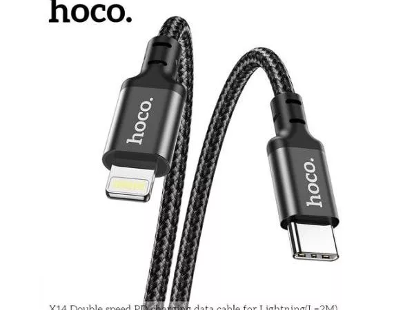 HOCO X14 Doublez speed PD charging data cable for iPhone 2M