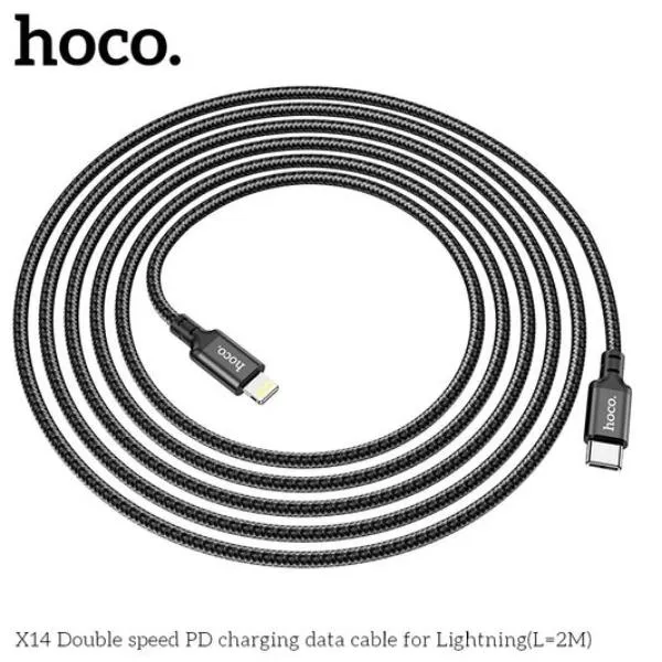 HOCO X14 Doublez speed PD charging data cable for iPhone 2M