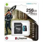 256GB microSD Class10 UHS-I U3 (V30) Kingston Canvas Cangas Go Plus, Ultimate, Read: 170Mb/s, Write: 90Mb/s, Ideal for Android mobile devices, action фото