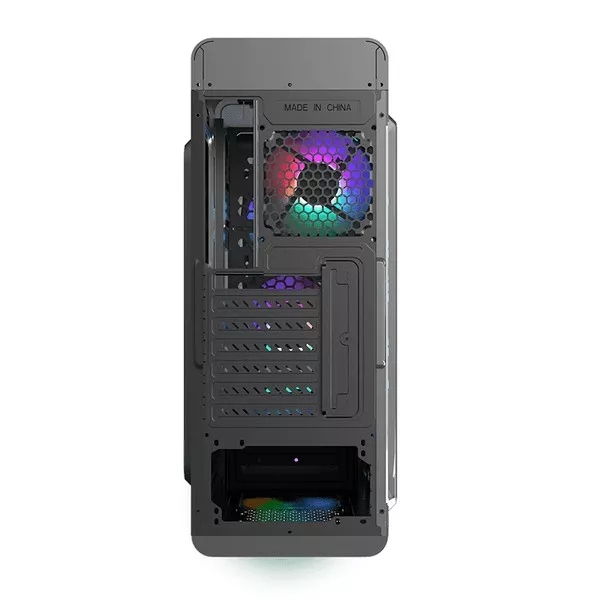 Case ATX GAMEMAX StarLight FRGB, w/o PSU, 4x120mm RGB fans,Fan controller,Transparent, USB3.0, Black
