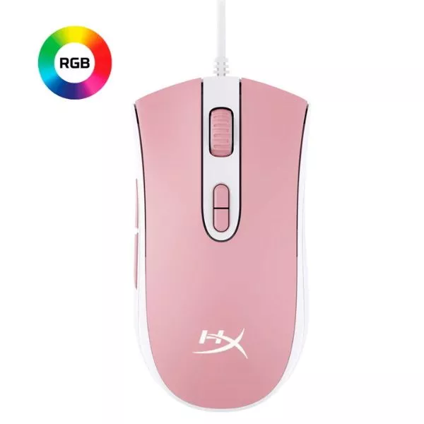 Gaming Mouse HyperX Pulsefire Core, Optical, 800-6200 dpi, 7 buttons, Ambidextrous, RGB, 87g, Pink